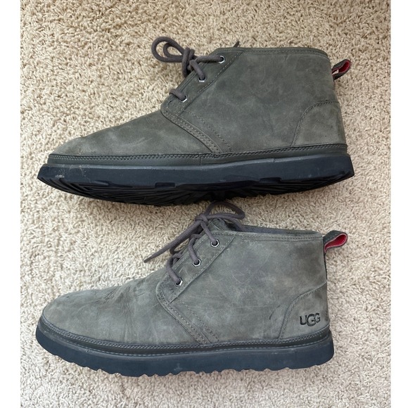 UGG Neumel Waterproof Grey Gray‎ Leather Chukka Boots Men\'s 12 main image 7